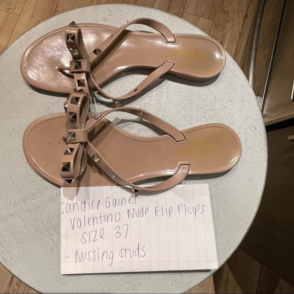 Valentino rock stud sandals. Missing studs. In FAIR CONDITION.